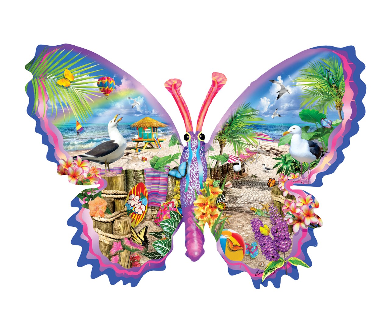 Sunsout Summer Butterfly 1000 pc Special Shape Jigsaw Puzzle 95092